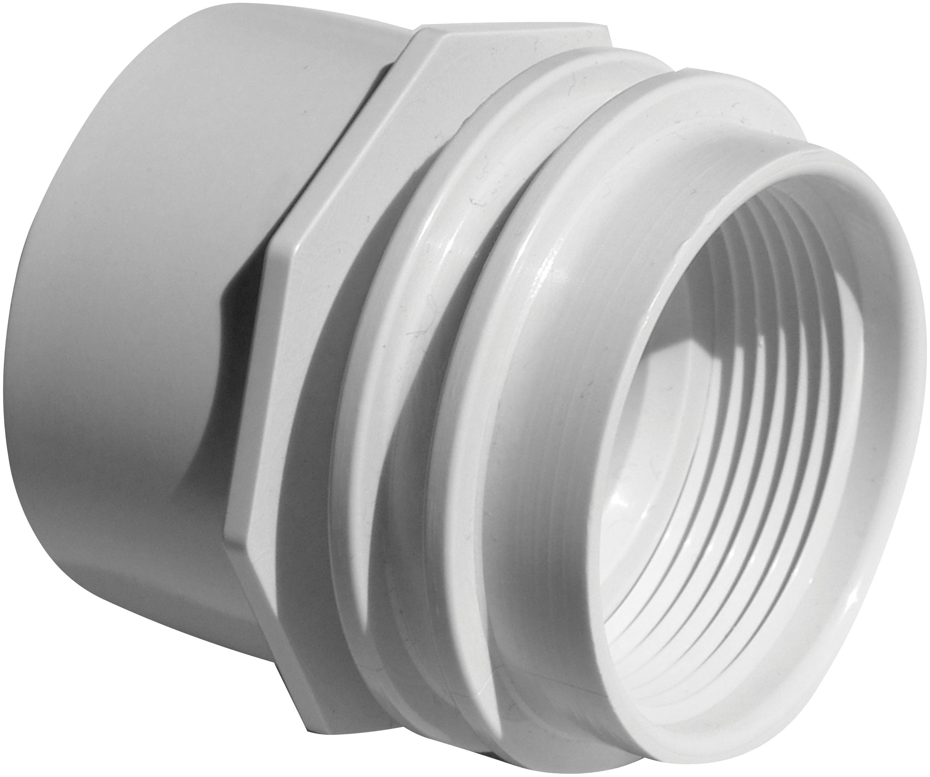 AquaStar Flush-Mount Return Fitting with Water Stop, Eyeball and Nut (Fits Inside 2" Pipe), White | 3301
