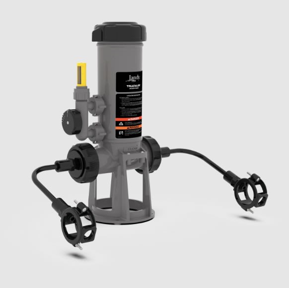 Jandy TruChlor Off-Line Tab Chlorinator, Clear Lid, Base & 2" Clamp, 9-Tablet Capacity | TCLOFFCGB20 image 2