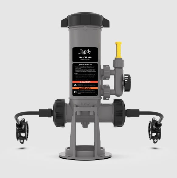 Jandy TruChlor Off-Line Tab Chlorinator, Clear Lid, Base & 2" Clamp, 9-Tablet Capacity | TCLOFFCGB20 image 3