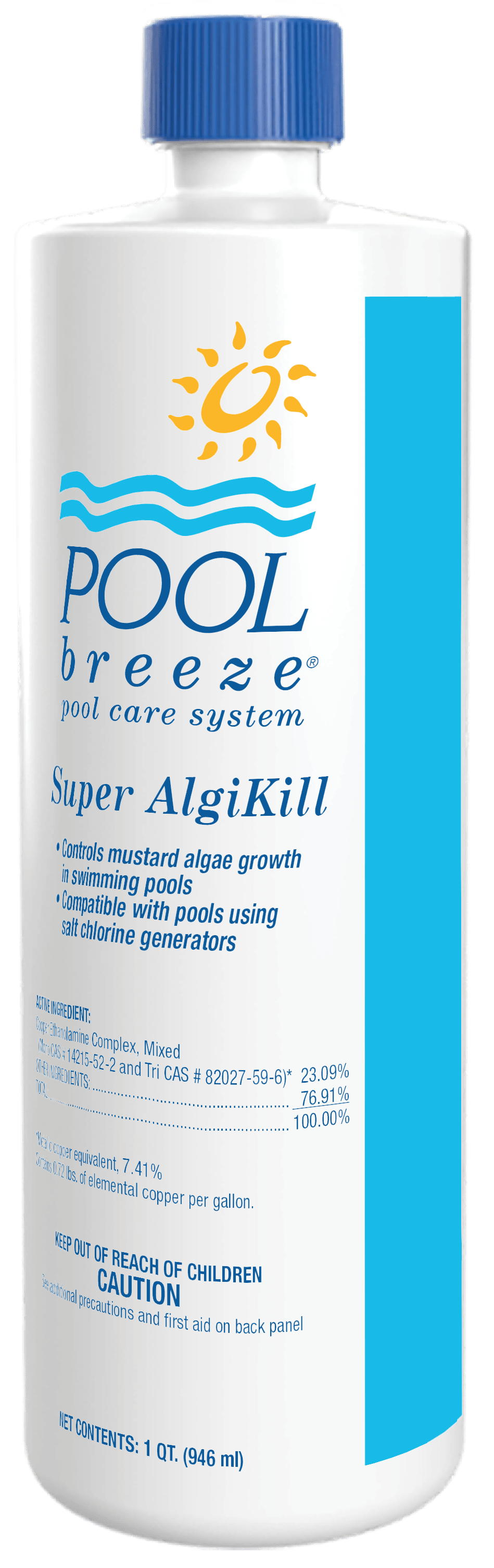 POOL BREEZE SUPER ALGIKILL 7.4% COPPER ALGAECIDE (12/CASE) 1 QT - product image