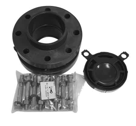 601N WAFER CHECK VALVE KIT 6IN - SS HRDW INCLUDES 601N PVC CHECK VALVE, TWO PVC VAN-STONE FLANGES AND 304 STAINLESS STEEL BOLT SET 6" - product image