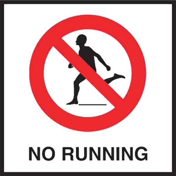 Inlays NO Running w/ INT'L Symbol (RED)-1 Tile Depth Marker-Ceramic 6" BLK/WHT Skid Resistant | C621505 - product image