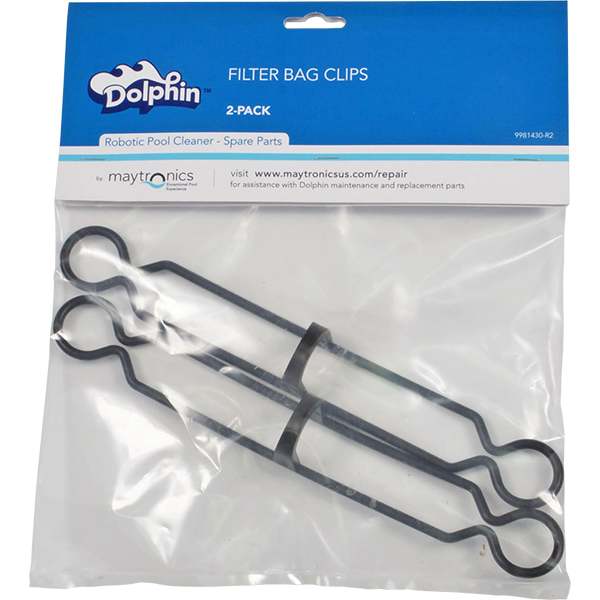 Maytronics Dolphin C5 C6-Plus Pool Cleaner Replacement Filter Bag Clips, 2/Pack 9981430-R2 - product image