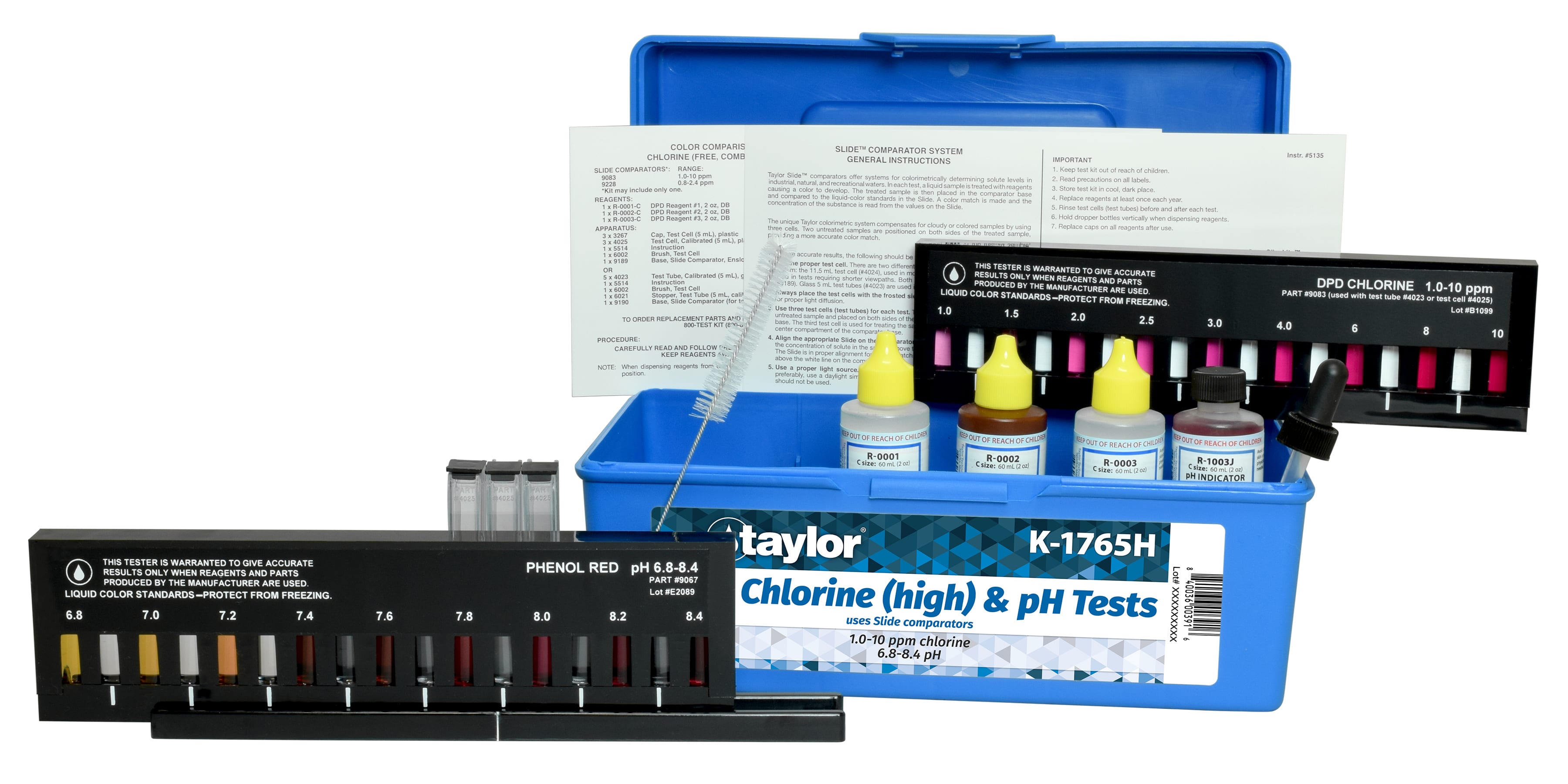 TAYLOR COMMERCIAL (USES SLIDE COMPARATORS) CHLORINE DPD 03.0 PPM/PH 6.88.4 - product image