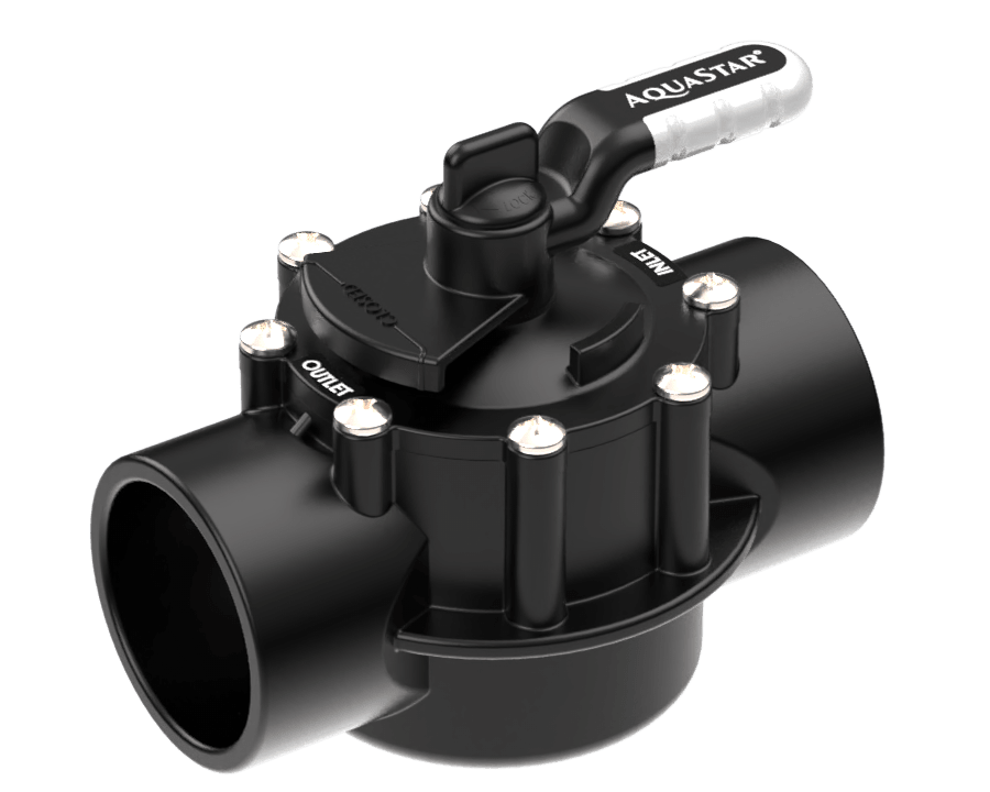 AQUASTAR 2-WAY VALVE WITH RUBBER HANDLE (CPVC) 2in X 2-1/2in