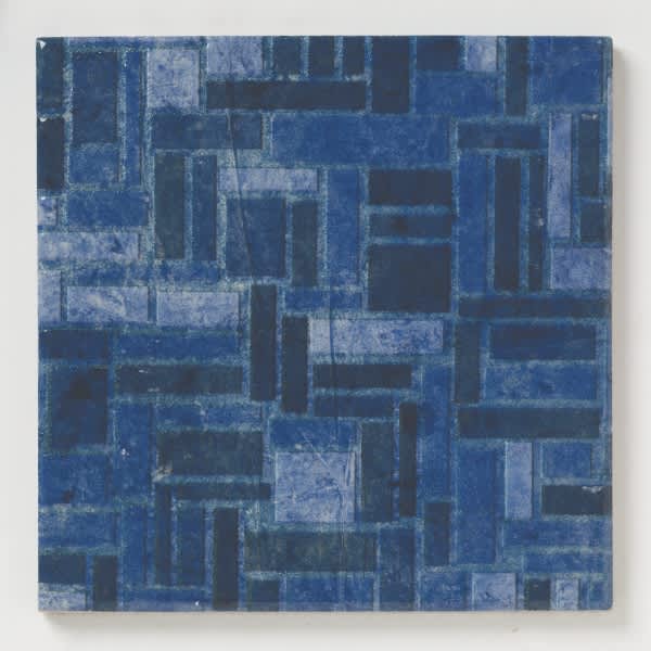Weave Cobalt standard 6 by 6 pool tile sample