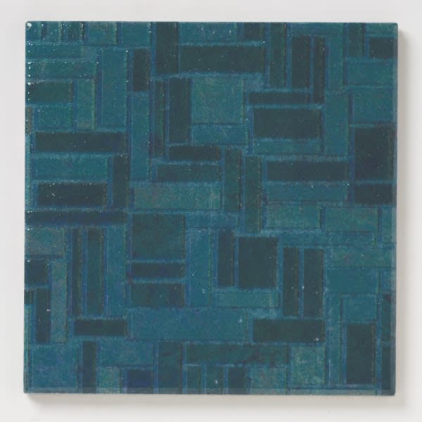 Weave Emerald standard 6 by 6 pool tile sample