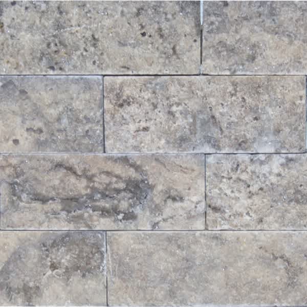 Silver Grey Noble Tile ledgerstone panel
