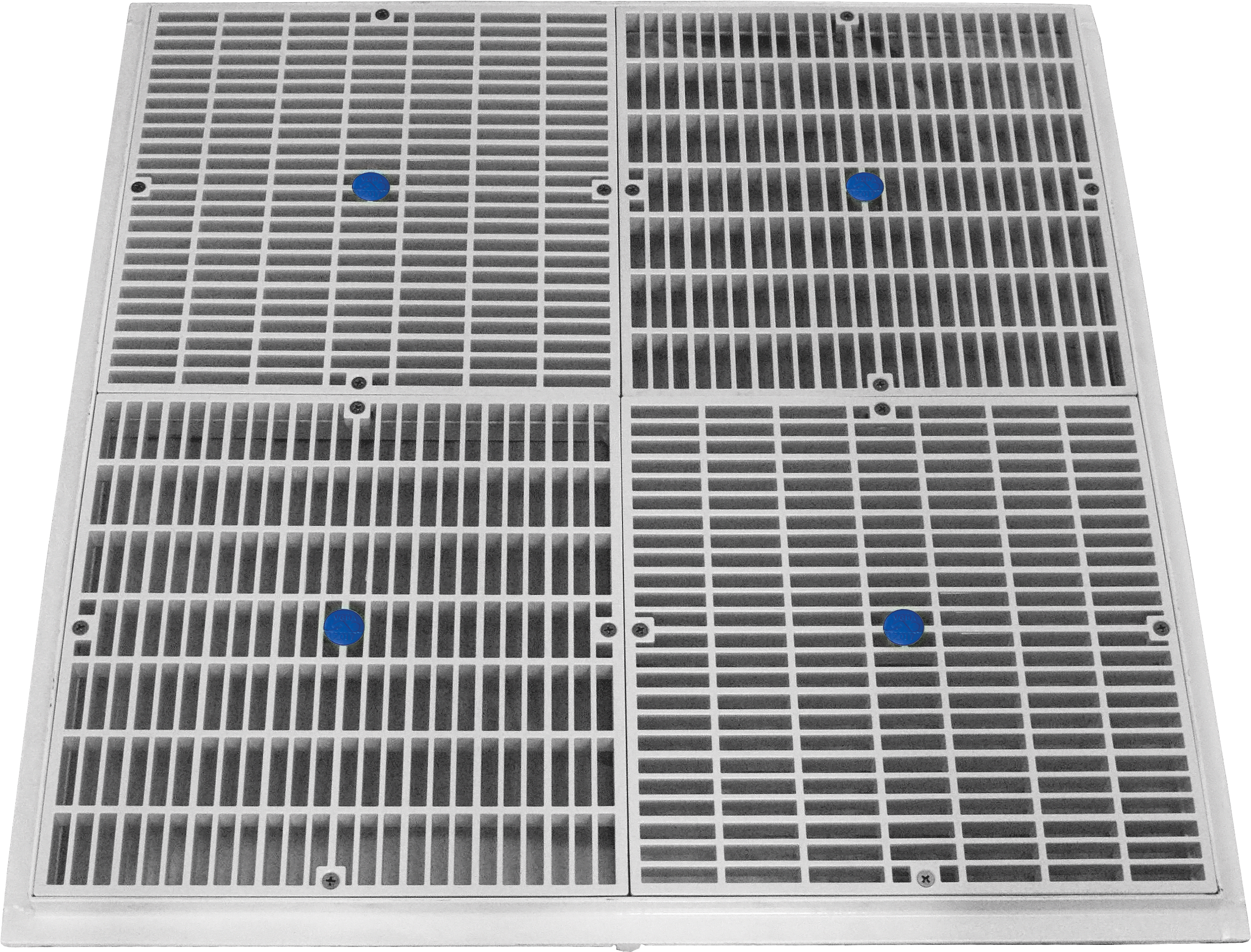 24" White Square Frame W/4 12" Grates VGB - product image