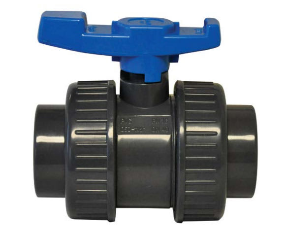 Lasco Ball Valve, 2"Threaded x Socket 150 psi T-Handle PVC 801 True Union - product image