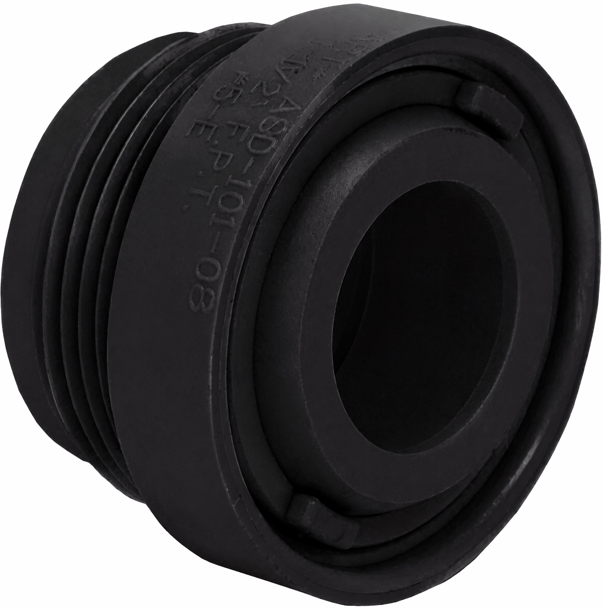 AquaStar ½" Extender with Eyeball and Nut 1½" MPT Remodel Fitting, Black 1'' Orifice | ASD102 - product image