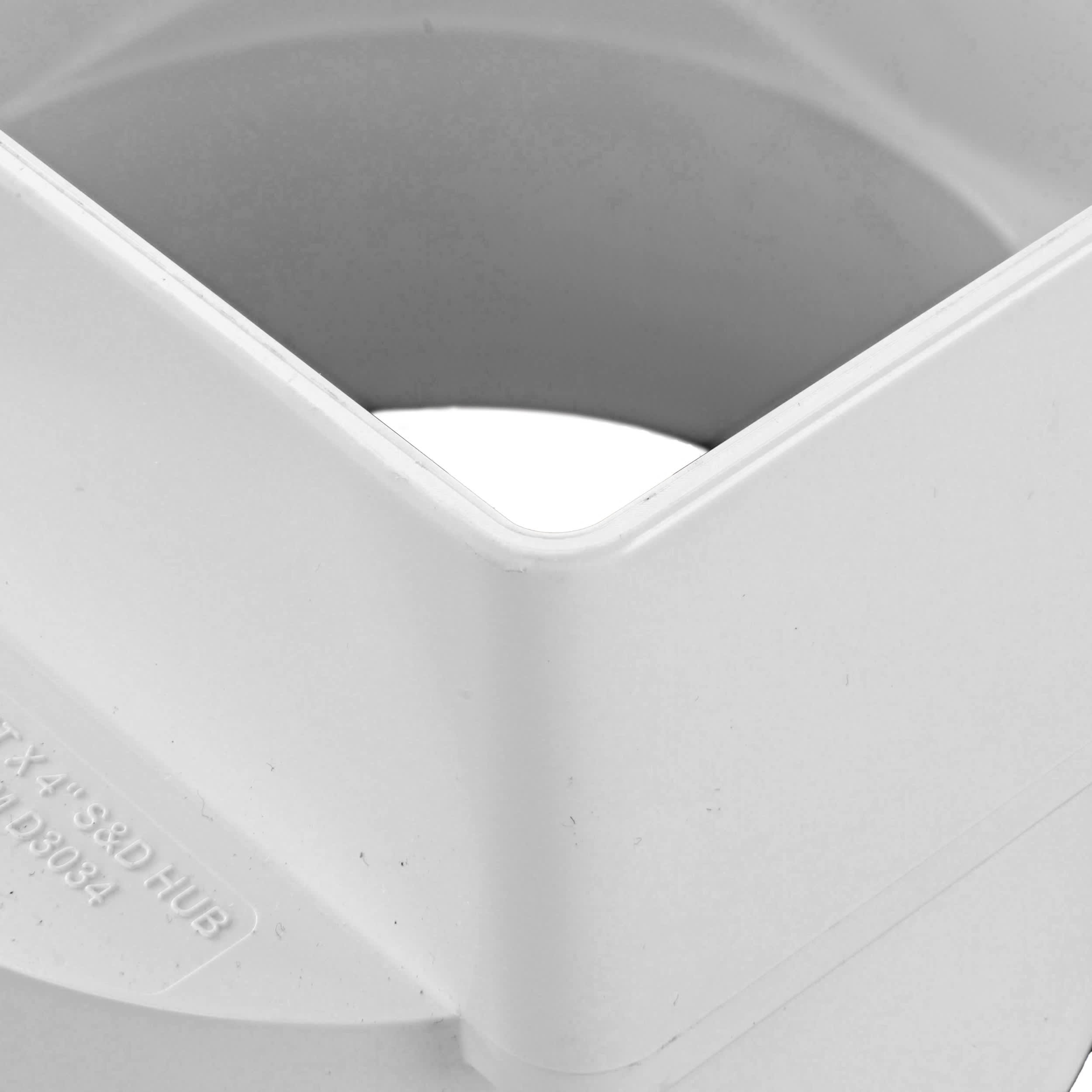 NDS Downspout Adapter, Hub White PVC Offset Solvent Weld image 6