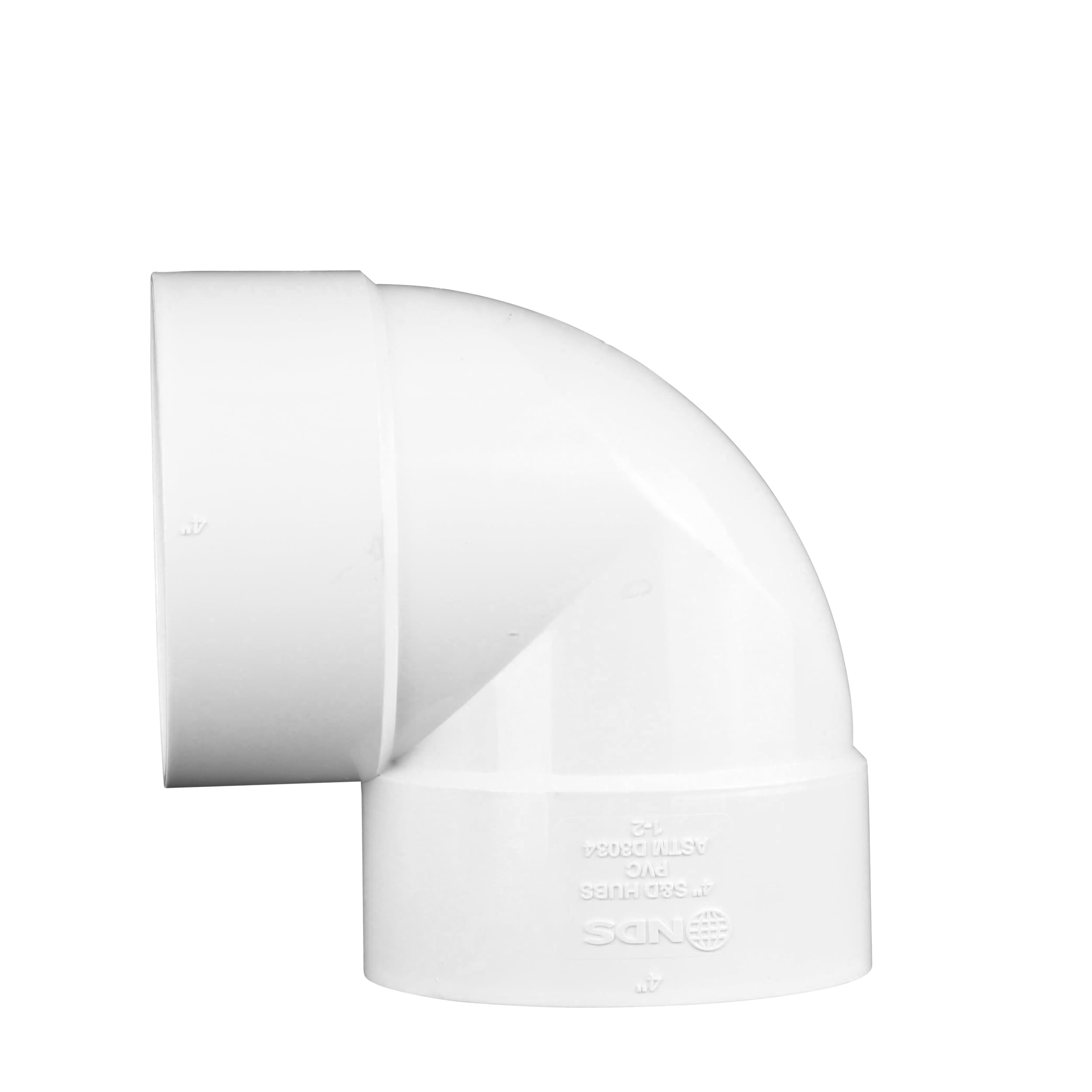 NDS Elbow, Hub White PVC 90° Solvent Weld image 3