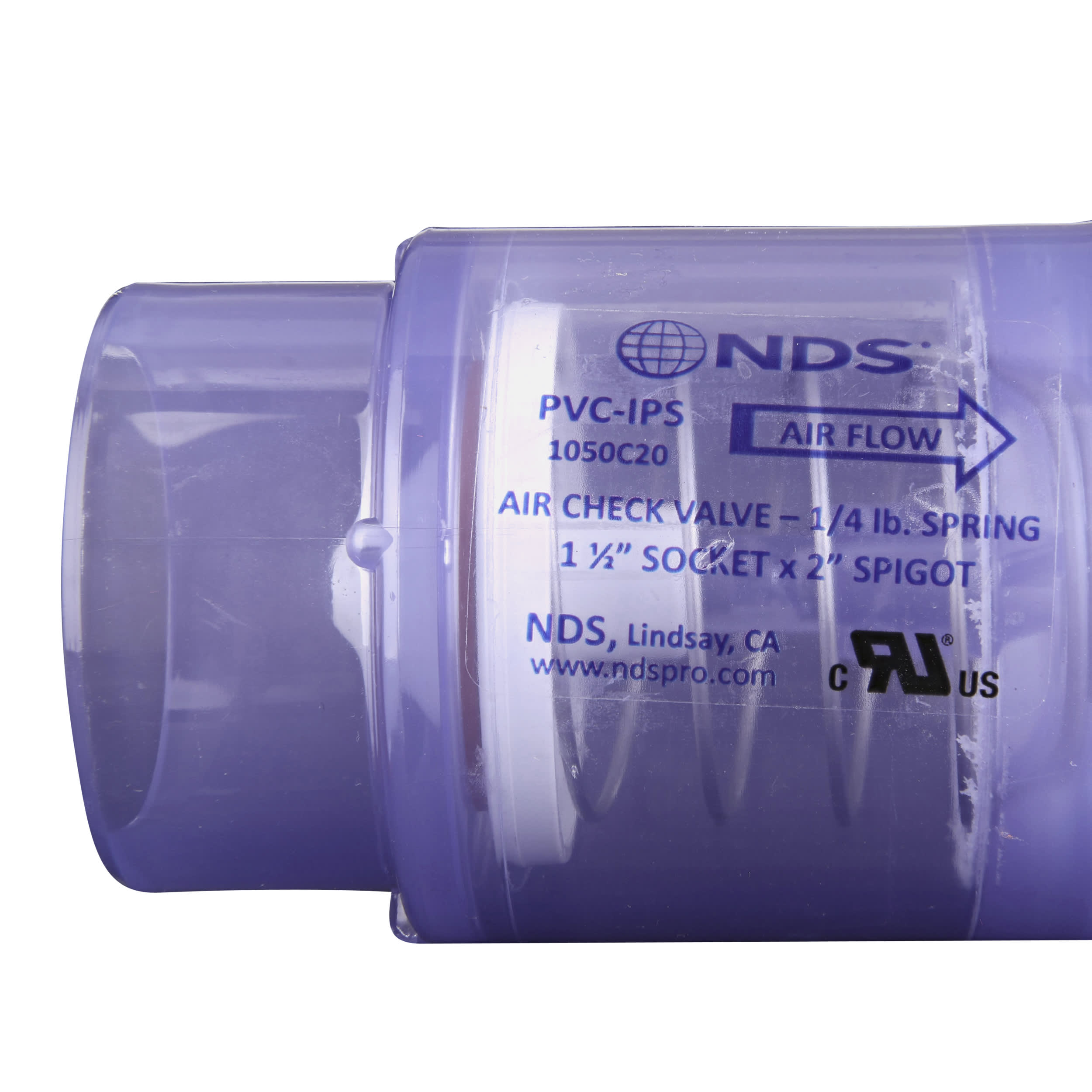 1-1/2" X 2" Flo Control Clear Spa Check Valve S X Sp Spring Check Valve 2In Clear 1/4 Lb Air image 8