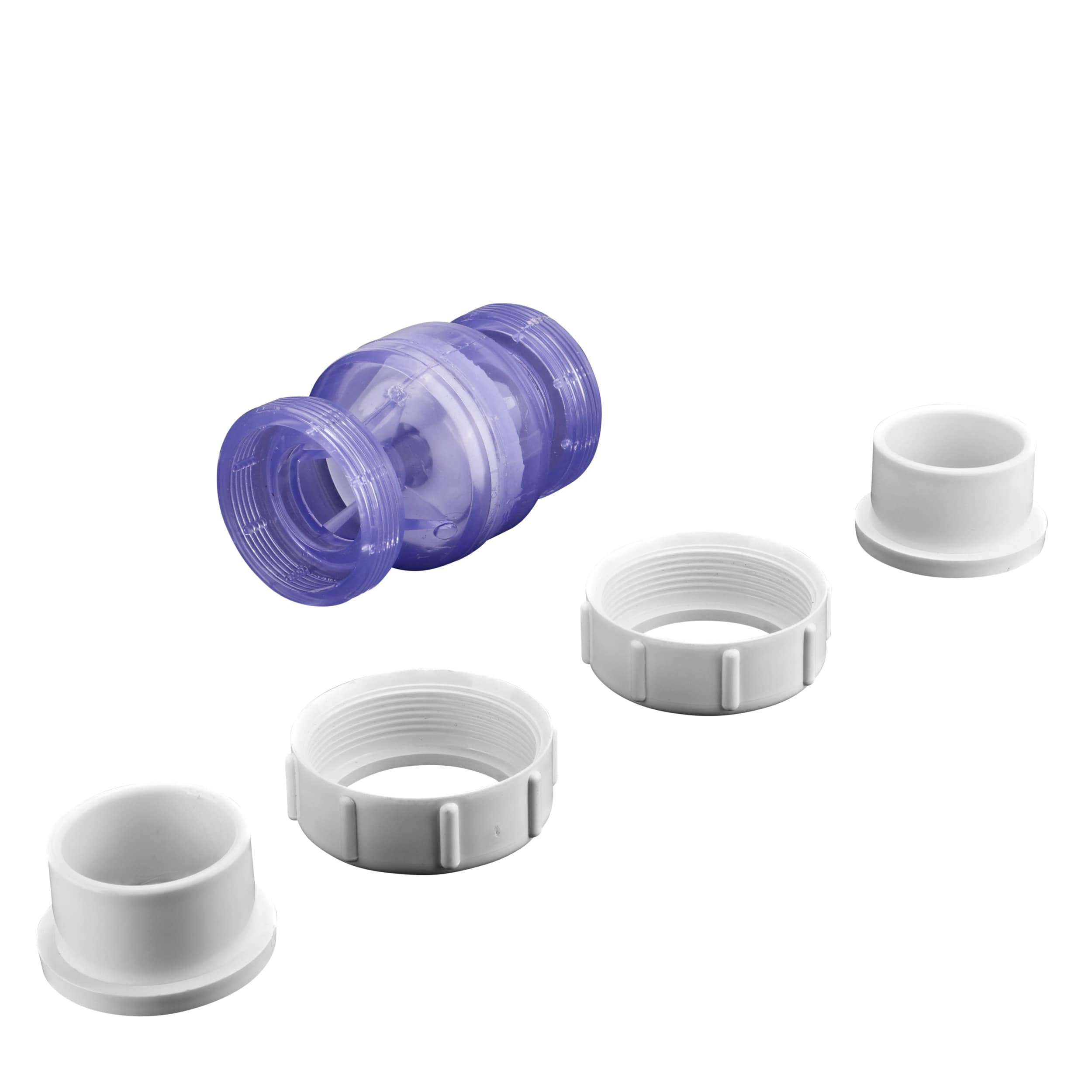 1-1/2" Flo Control Clear PVC Spring Check Vlv. True Union image 2