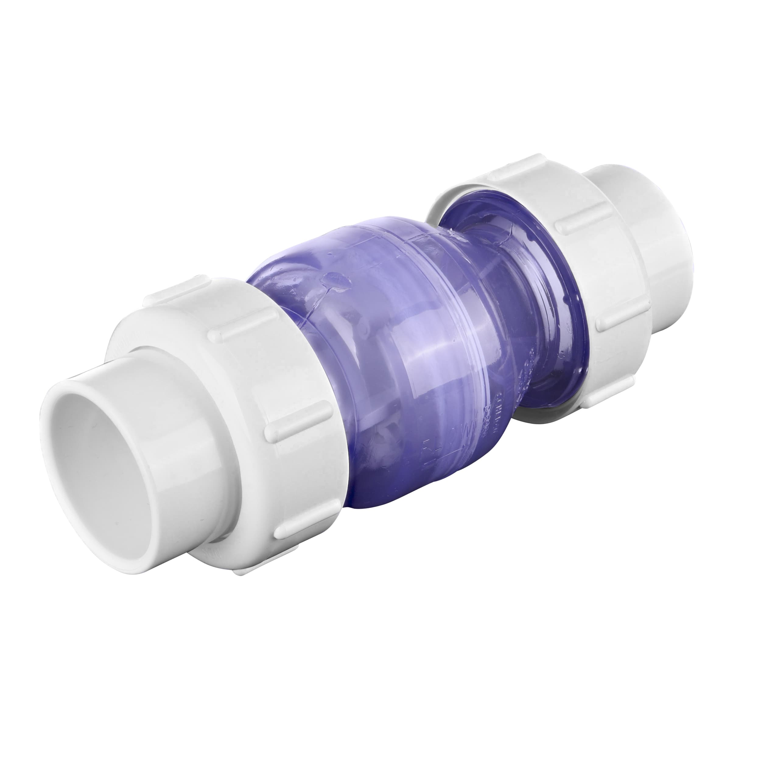 1-1/2" Flo Control Clear PVC Spring Check Vlv. True Union image 3