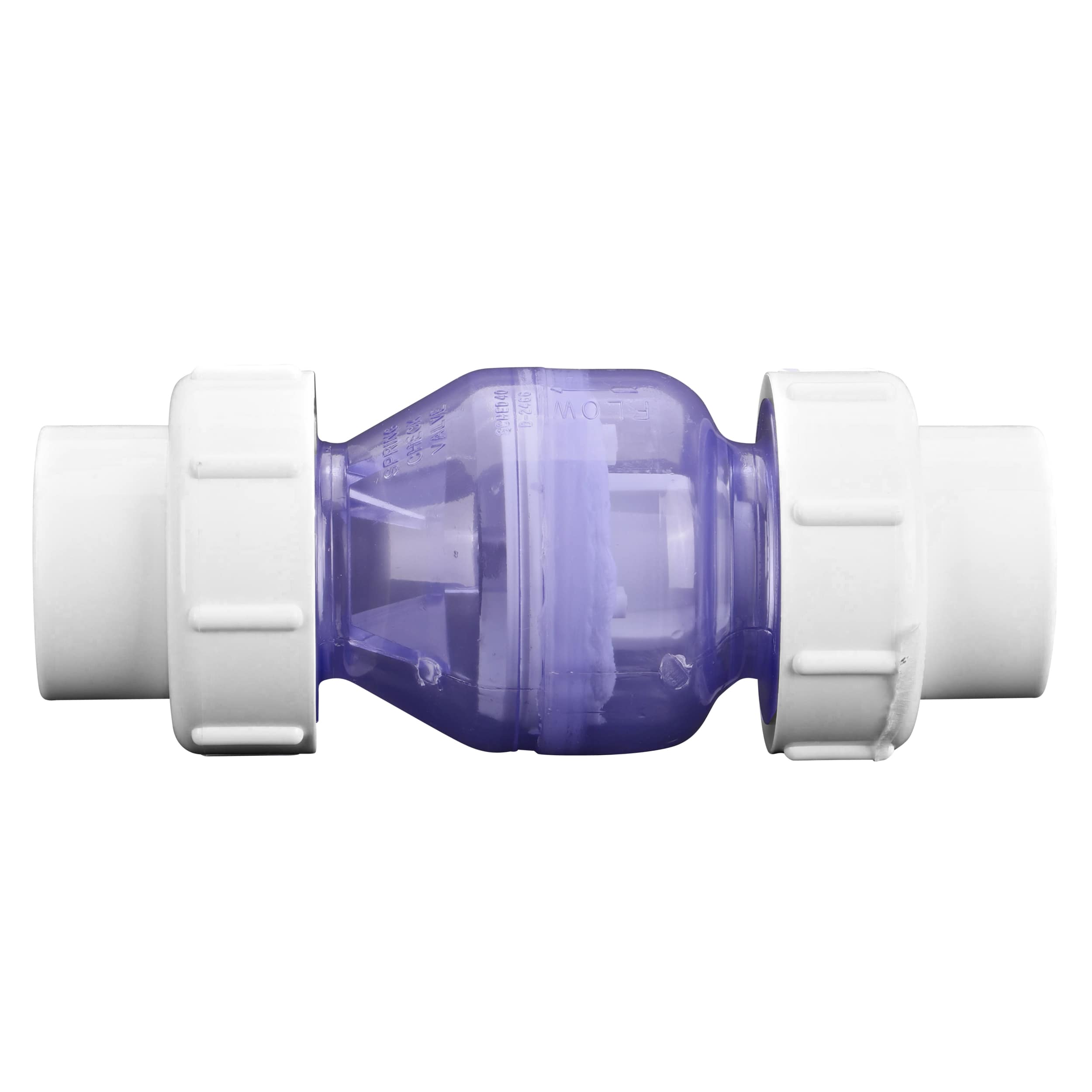 1-1/2" Flo Control Clear PVC Spring Check Vlv. True Union image 4
