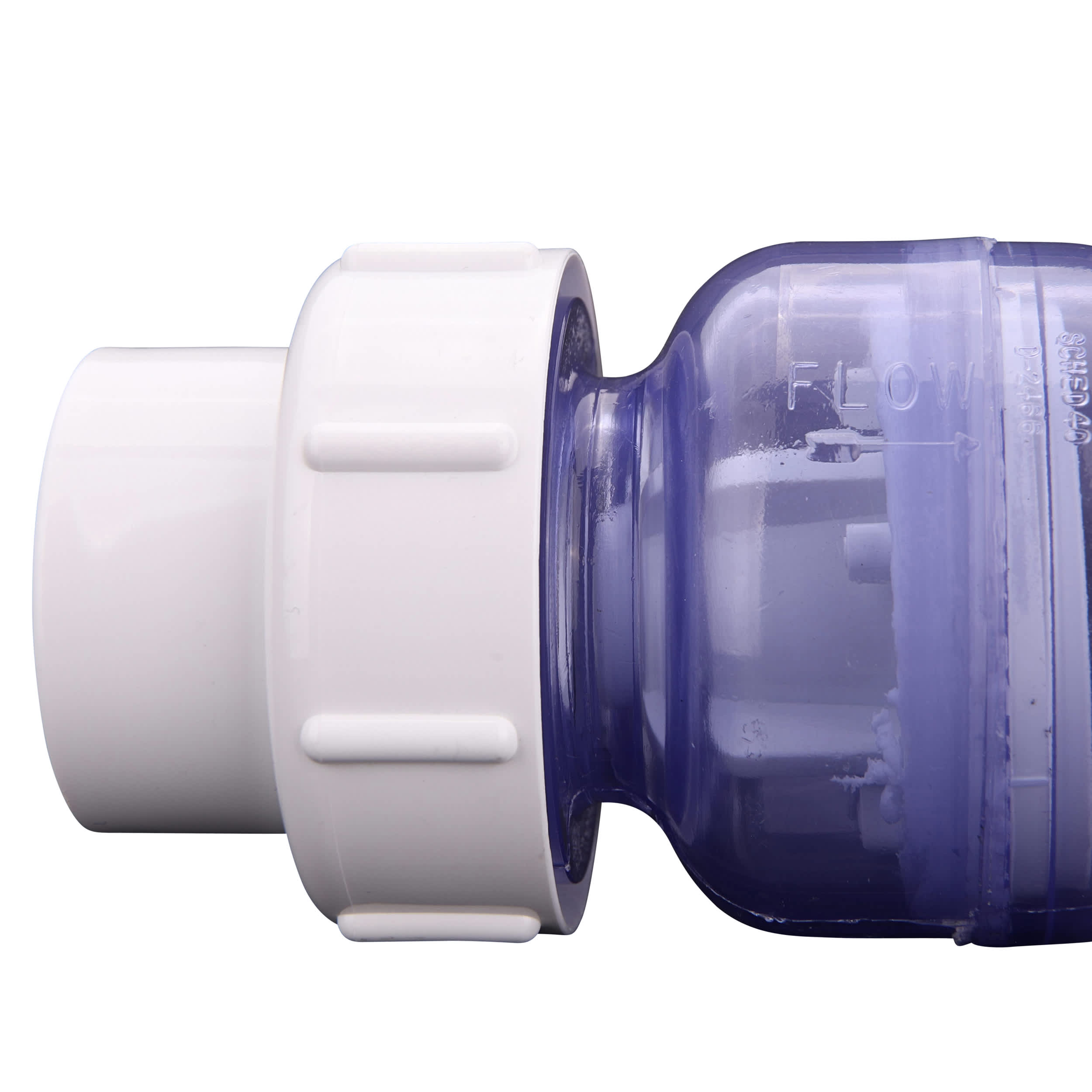 1-1/2" Flo Control Clear PVC Spring Check Vlv. True Union image 9
