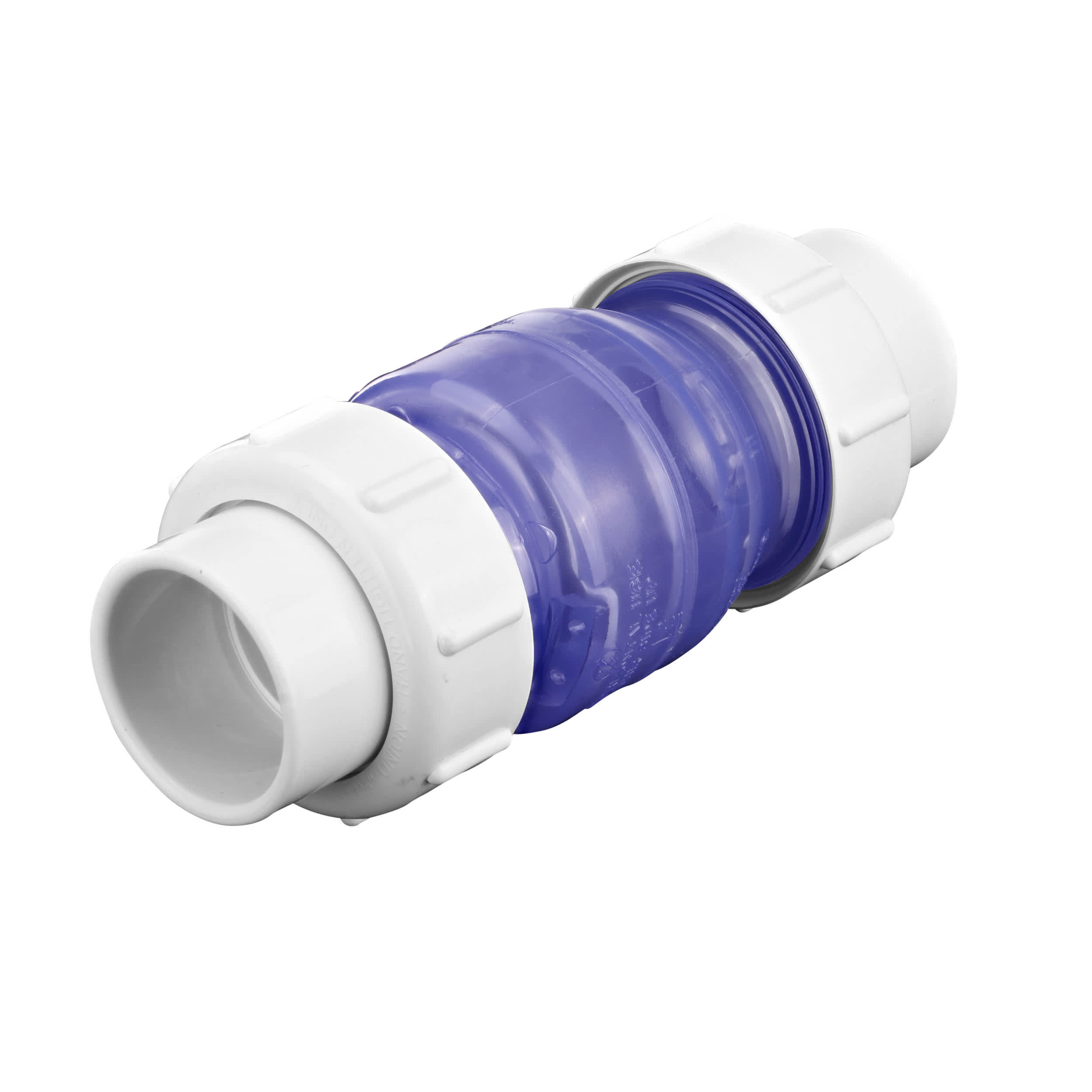 NDS Swing Check Valve, Slip Clear PVC 125 psi 1700 Series True Union Low-Profile image 3