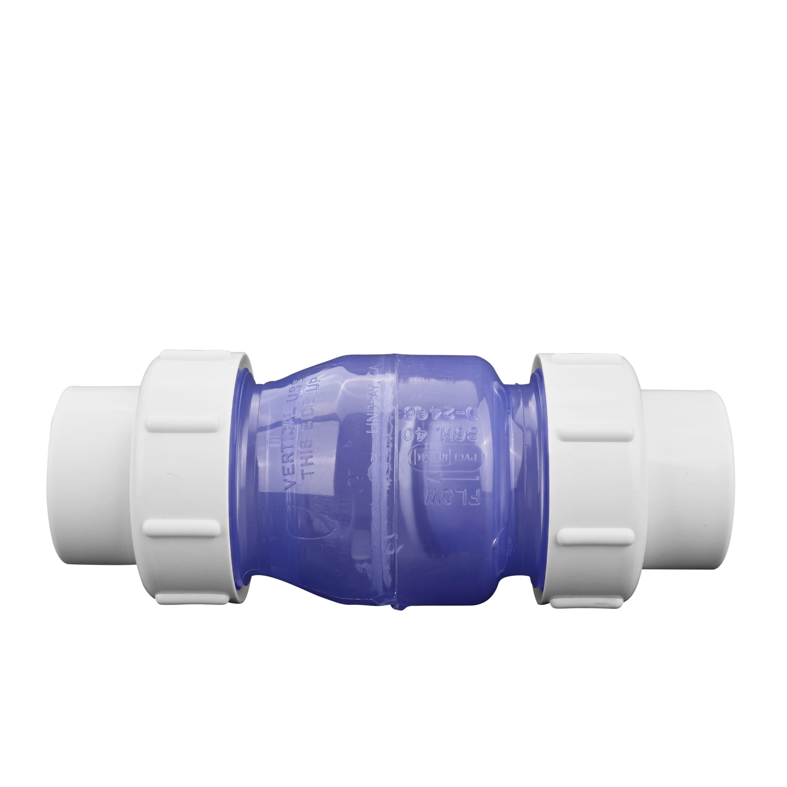 NDS Swing Check Valve, Slip Clear PVC 125 psi 1700 Series True Union Low-Profile image 4