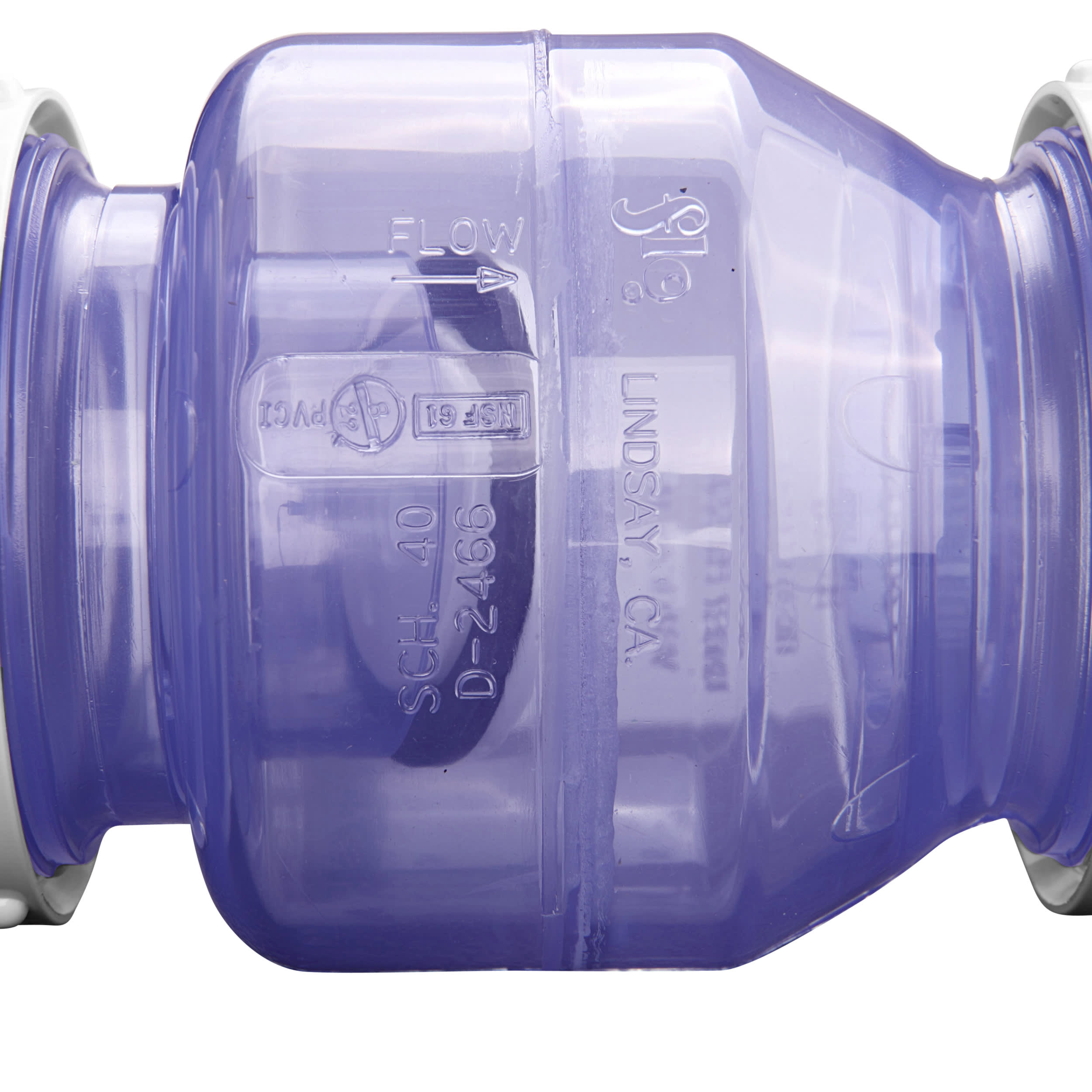 NDS Swing Check Valve, Slip Clear PVC 125 psi 1700 Series True Union Low-Profile image 8