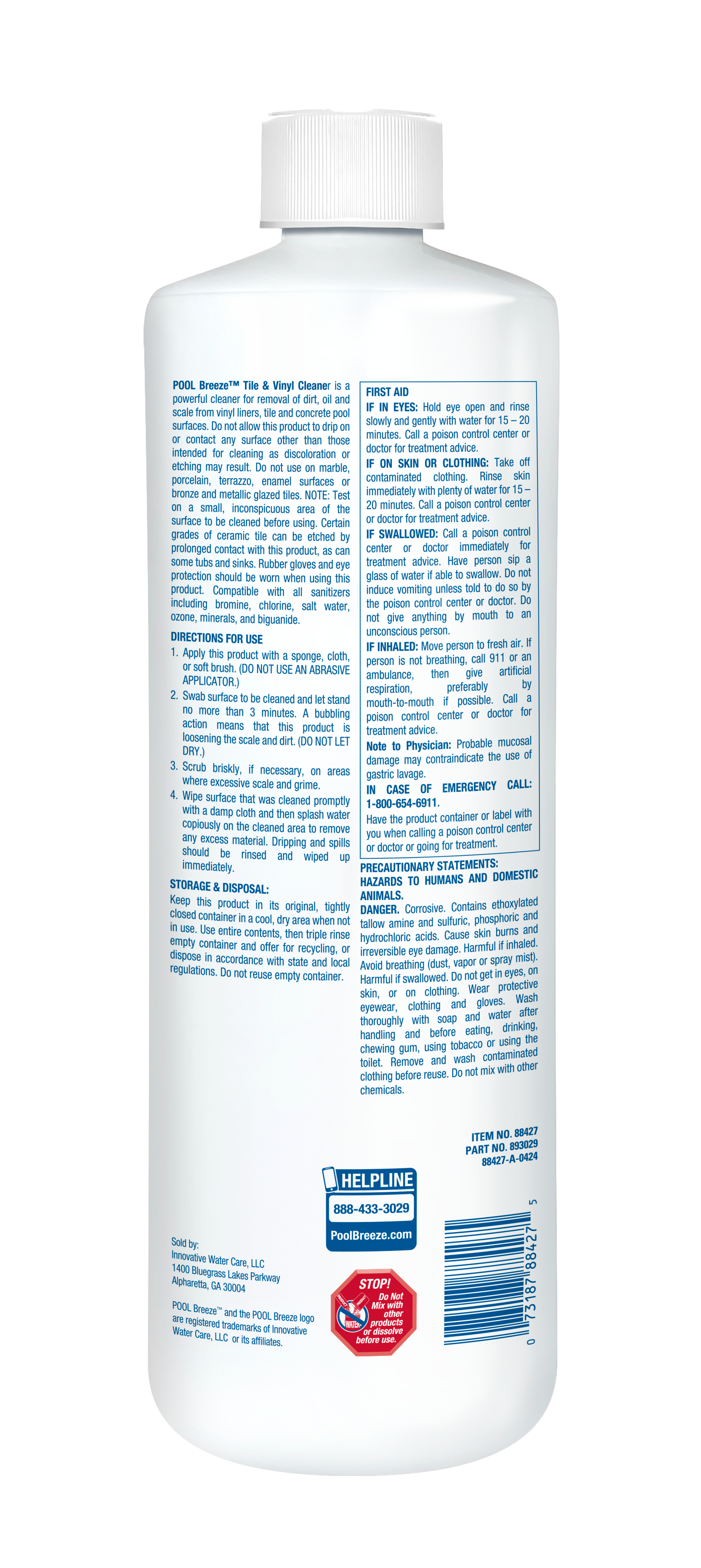 POOL BREEZE TILE & VINYL CLEANER SURFACE CLEANER (TILE & VINYL) 1 QT image 2
