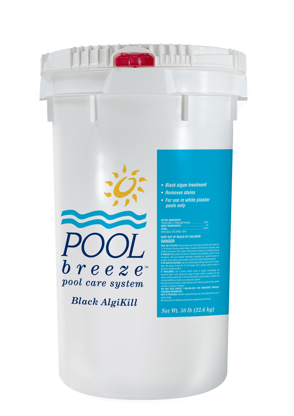 POOL BREEZE BLACK ALGIKILL 99% GRANULAR TRICHLOR - WHITE PLASTER POOLS ONLY 50 LB - product image