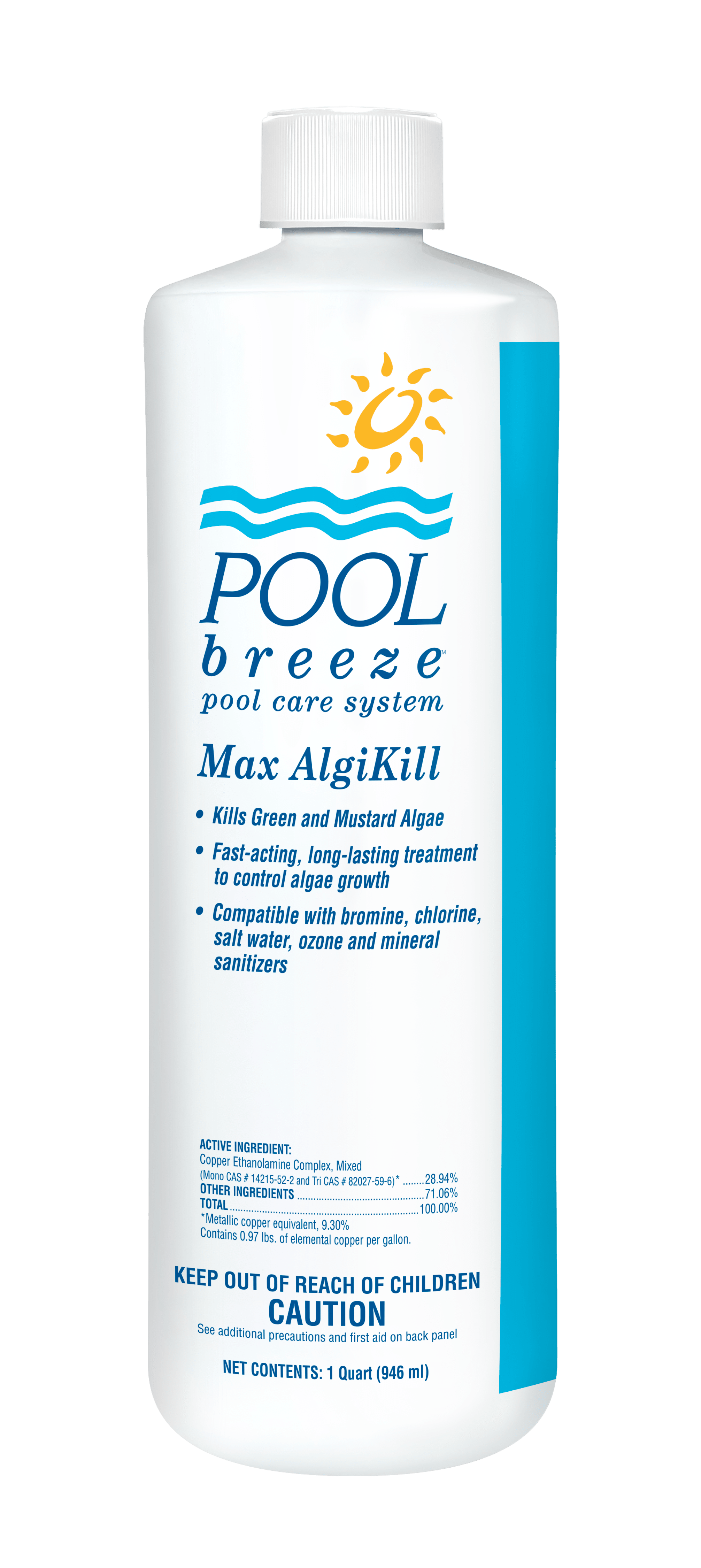 POOL BREEZE MAX ALGIKILL ALGICIDE 9.3% COPPER BASED ALGICIDE 1 QT - product image