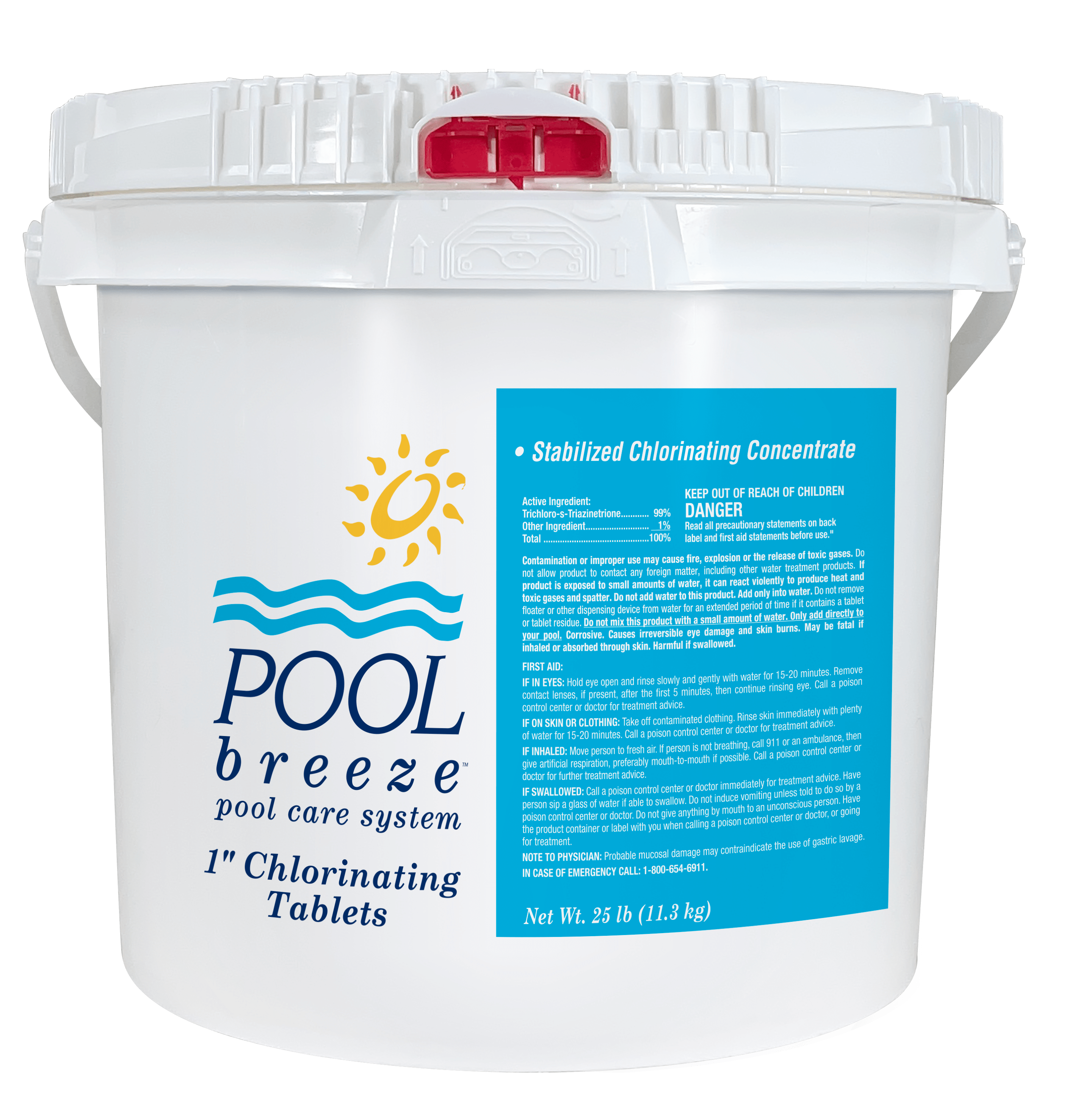 POOL BREEZE 1" CHLORINATING TABLETS 1" TRICHLOR TABLETS 25 LB - product image