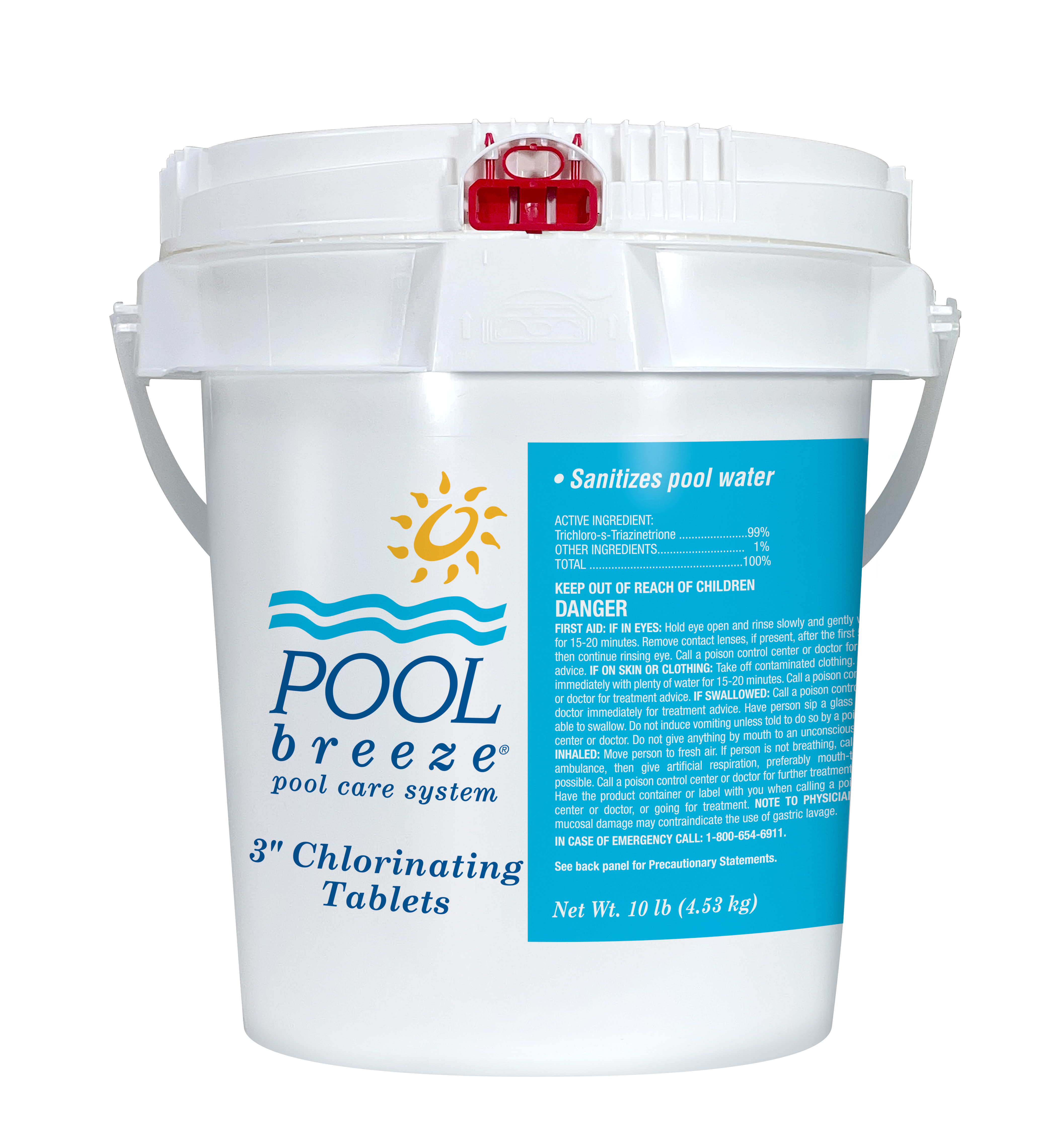 POOL BREEZE 3" CHLORINATING TABLETS 3" TRICHLOR TABLETS 10 LB - product image