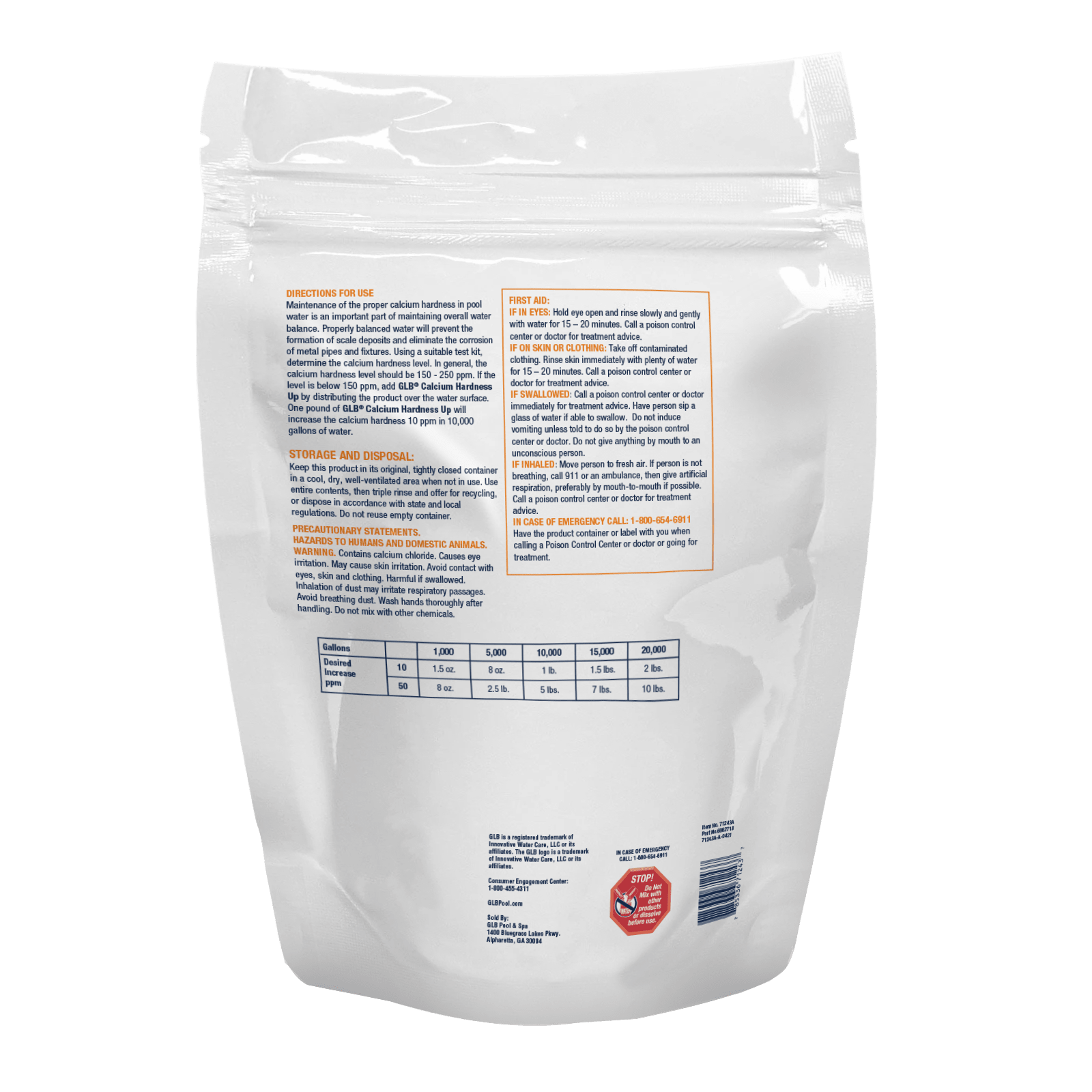 Glb Calcium HardneSS Up 8 Lb Bag 4/Cs image 2