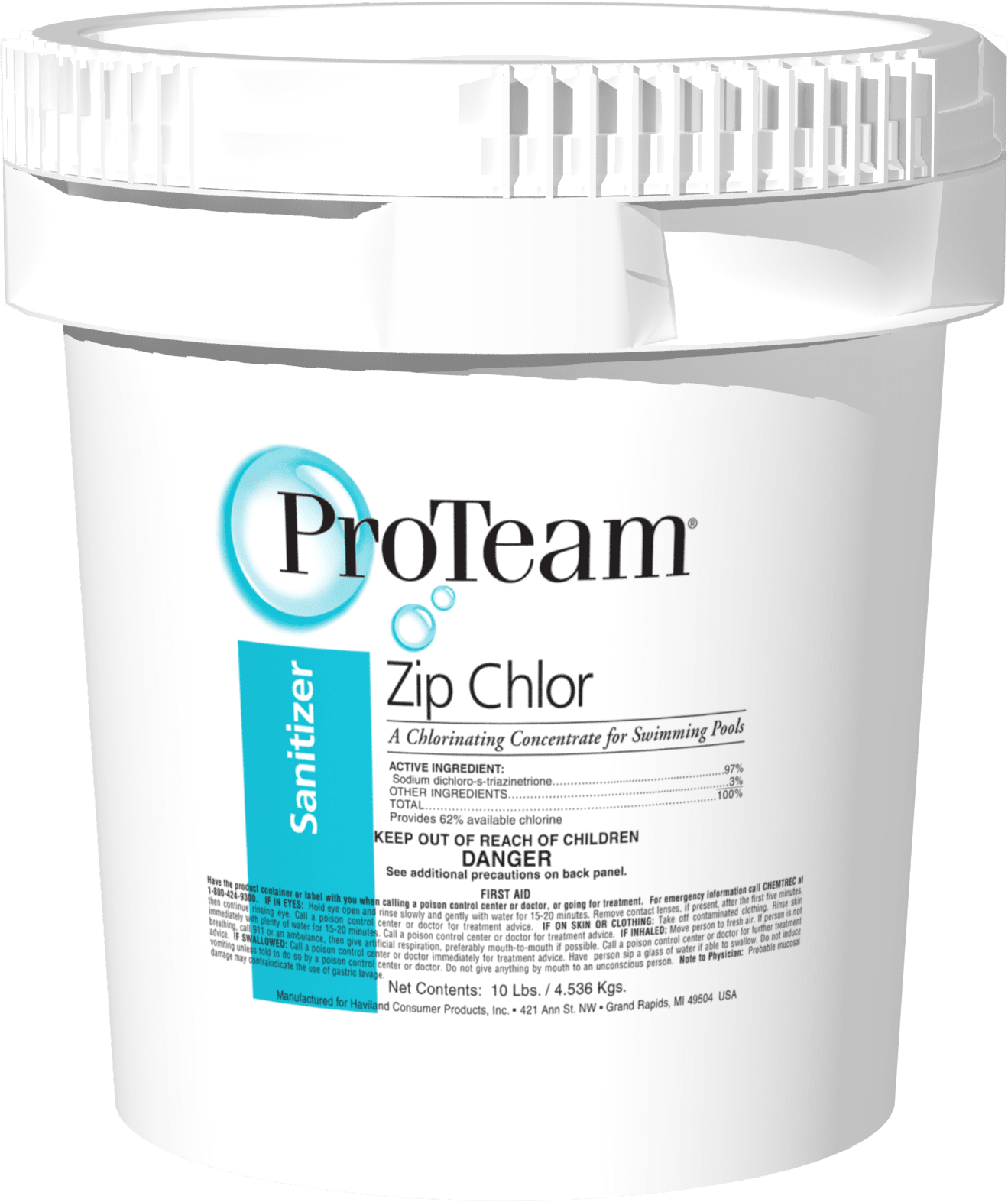 ProTeam Zip Chlor, Dichloride Granular Chlorine, Hazmat 10 Lb - product image