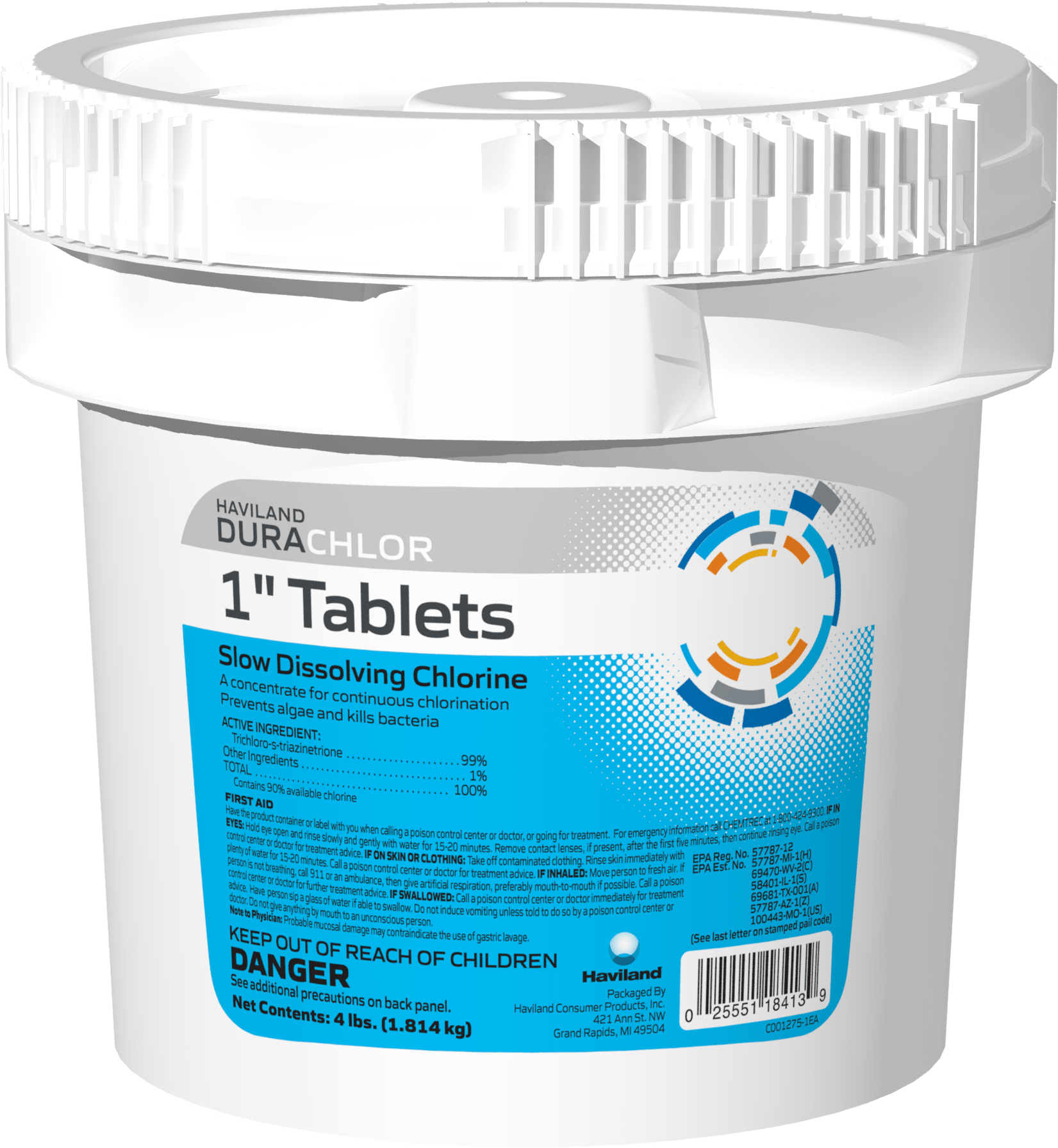 DURACHLOR 1"  CHLOR TABS 8X4 LB HAZMAT 4 LB - product image