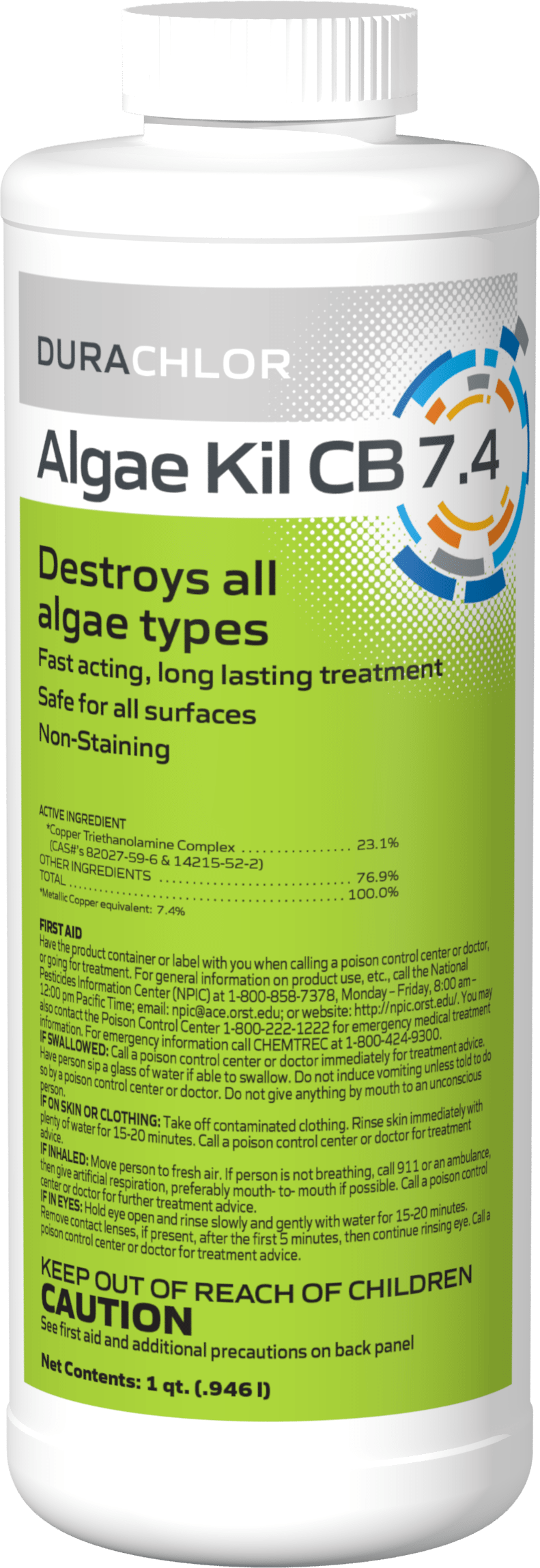 Durachlor Algae Kil Cb7.4 Algaecide 12  x  1 Quart Bottle/Case 1 Quart - product image