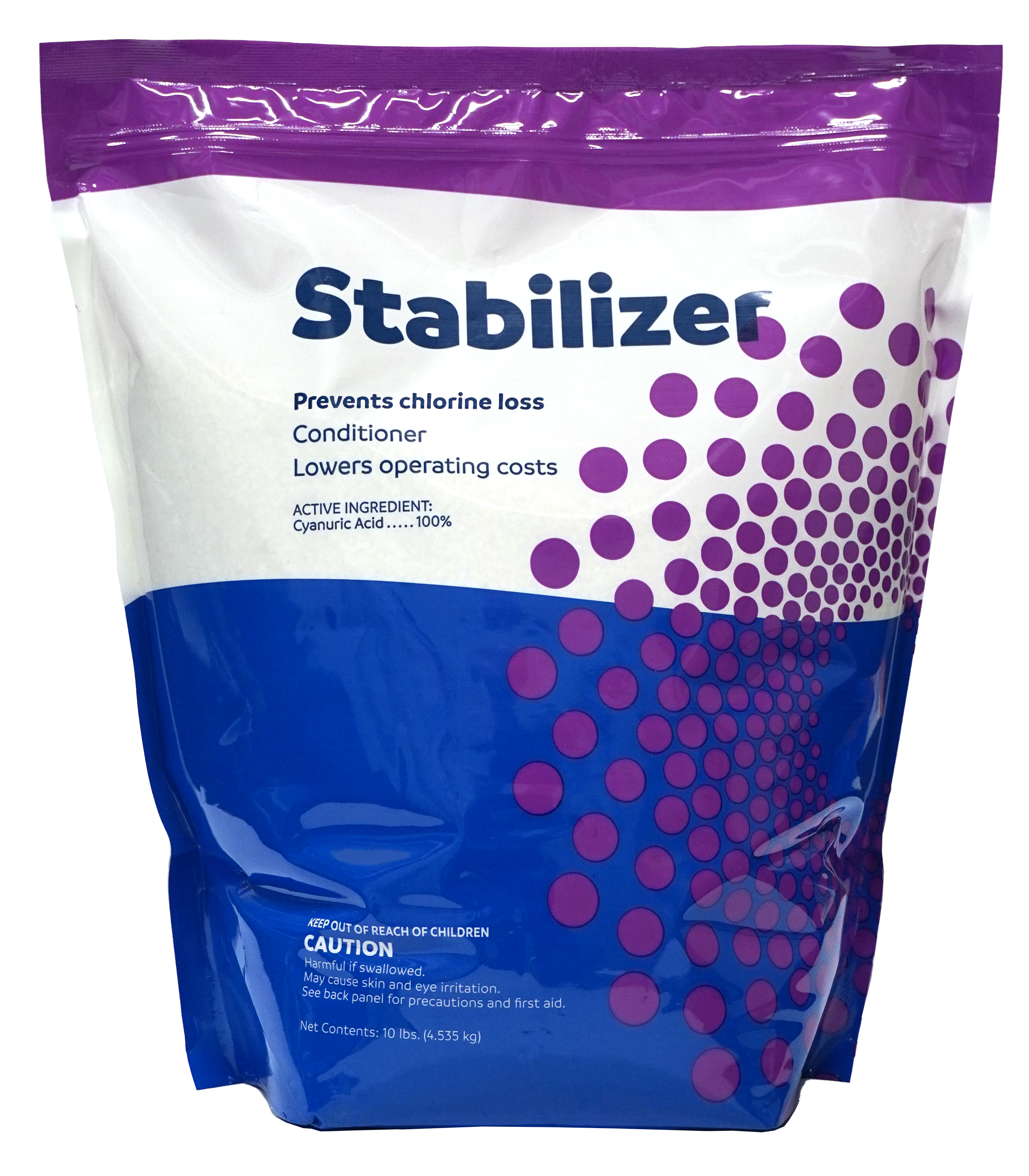 STABILIZER CYA 10 LB. BAG-POUCH GUSSED BAG, CYANURIC ACID GRANULAR CYA, POUCH 10 LB - product image