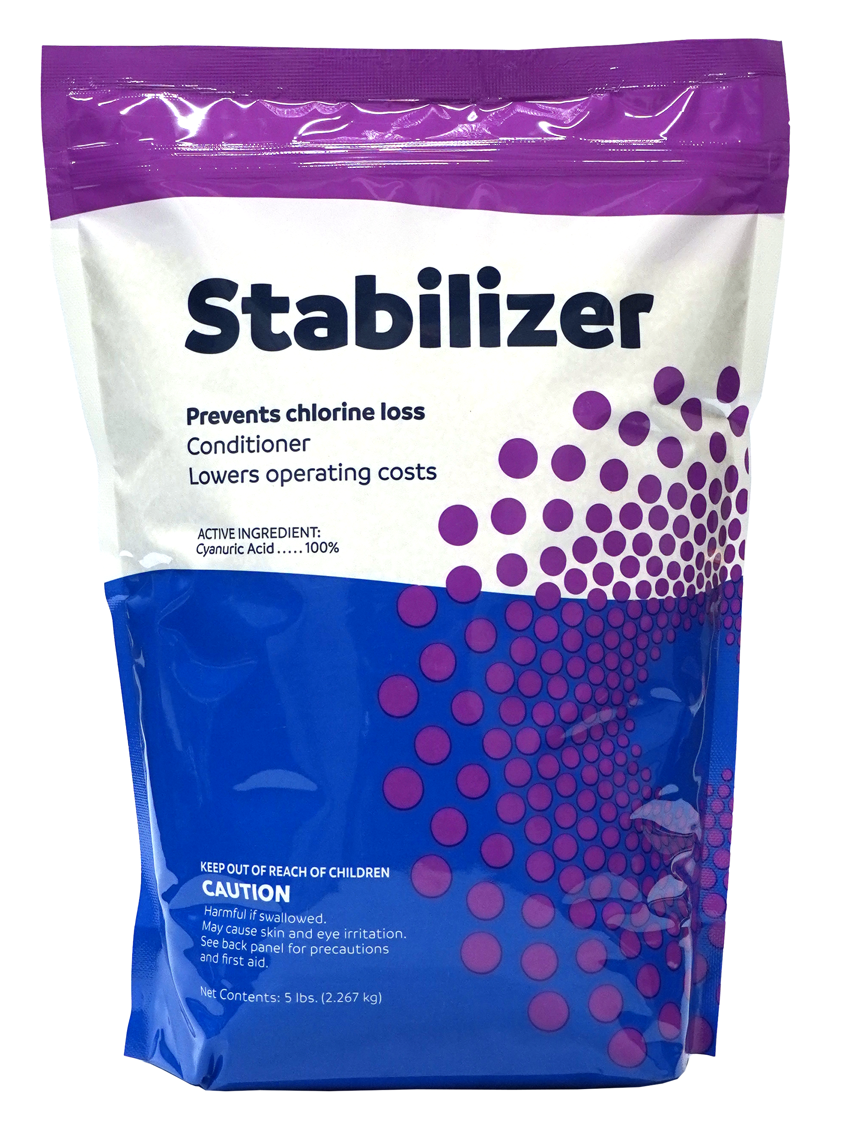 STABILIZER CYA 5 LB. BAG-POUCH GUSSED BAG, CYANURIC ACID GRANULAR CYA, POUCH 5 LB - product image