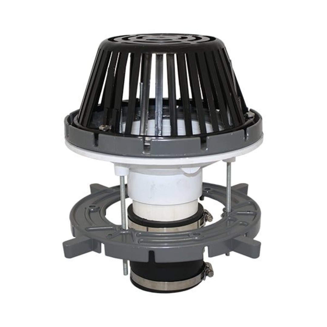 PVC New Installation w/ Drain Kit, Aluminum Clamping Ring, & Strainer
