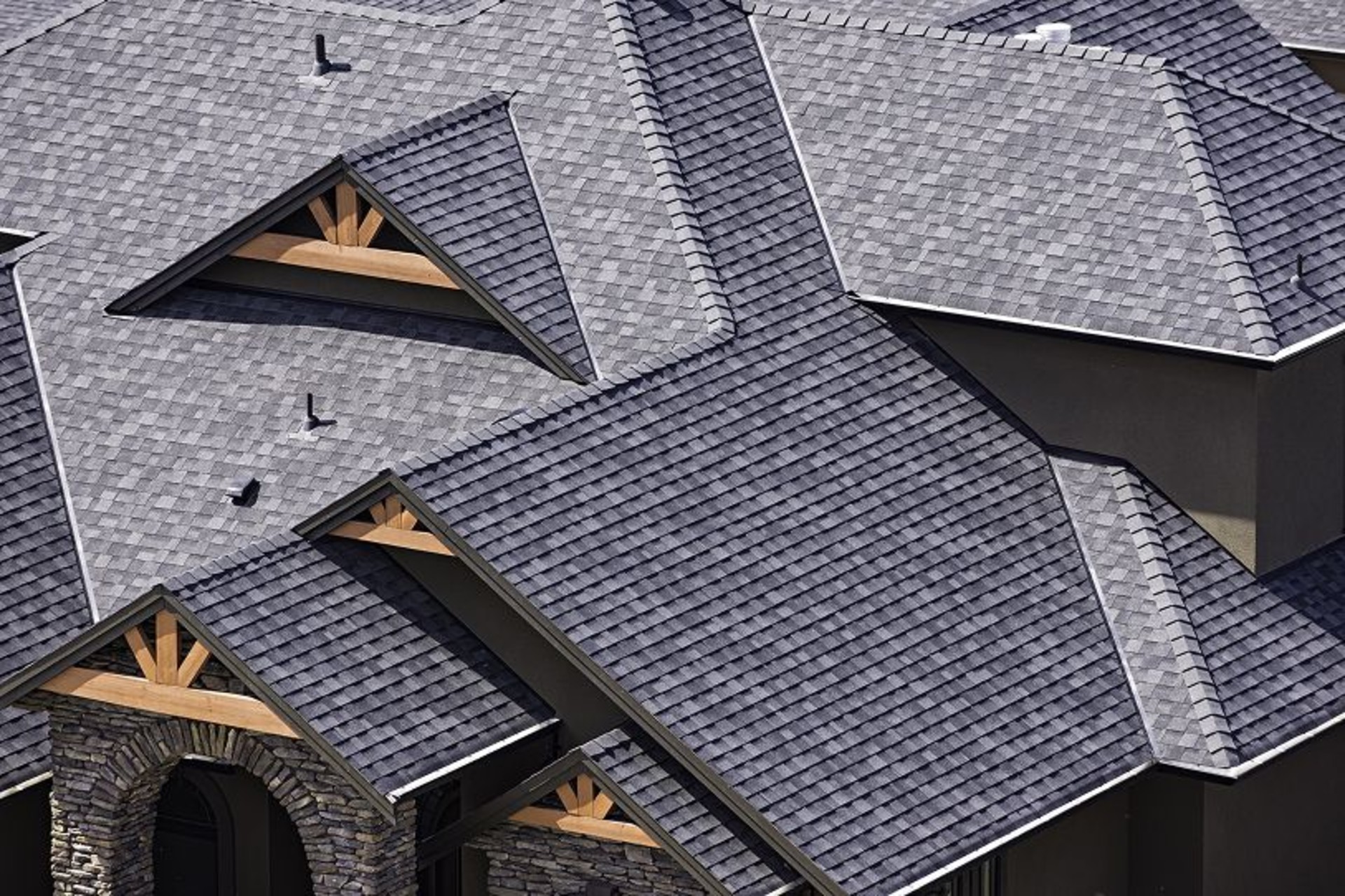 Roof with brand new shingles